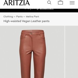 Retail $138 Aritzia Wilfred Melina pant cognac brown size 4 short  high waisted